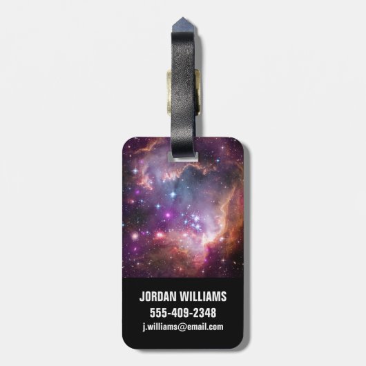 Junge Sterne in der kleinen Zauberwolke. Gepäckanhänger (Rückseite vertikal)