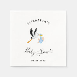 Junge Storchenblau niedliche Babydusche Serviette