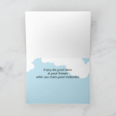 Junge Strichmännchen Summer Camp Denken Sie an Sie Karte (Innenseite)