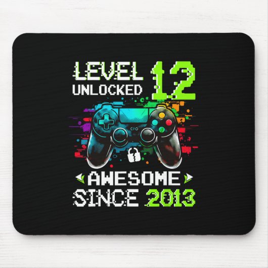 Junge Stufe 12 freigeschaltet Videospiel 12. Gebur Mousepad (Vorne)