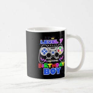 Junge Stufe 7 freigeschaltet Videospiel 7. Geburts Kaffeetasse