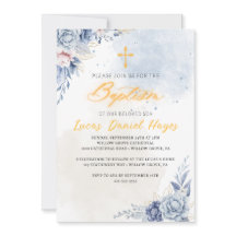 Junge Taufe religiöse moderne blaue Aquarell