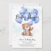 Junge Teddy Bär Baby Shower Einladung (Vorderseite)