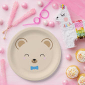 Junge Teddy Bär BIRTHDAY PARTY blau Pappteller (Party)