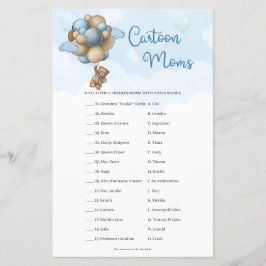 Junge Teddy Bär blaue Elfenbeinballons Cartoon Mam