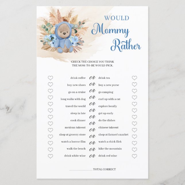 Junge Teddy Bären Pampas Gras Mommy eher (Vorderseite)