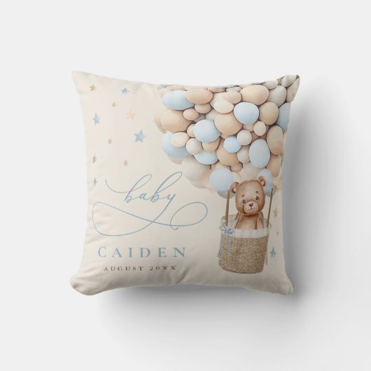 Junge Teddy Bear Neutral Baby Dusche Kinderzimmer  Kissen (Vorderseite)