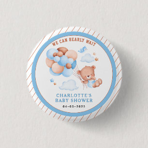 Junge Teddybär „Wir können es kaum erwarten“ Babyp Button