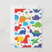 Junge Three Rex 3. Dinosaurier Geburtstag Einladung (Rückseite)