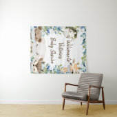 Junge Tiere mit Maske Babydusche im Hintergrund Wandteppich (Beispiel (Horizontal))