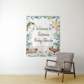 Junge Tiere mit Maske Babydusche im Hintergrund Wandteppich (Beispiel)