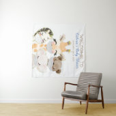 Junge Tiere mit Maske Babydusche im Hintergrund Wandteppich (Beispiel (Horizontal))