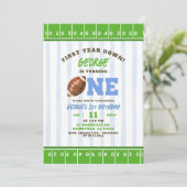 Junge Touch im ersten Jahr Fußball Erstgeburt Einladung (Stehend Vorderseite)