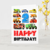 Junge Toy Truck Happy 2. Geburtstag Karte (Gelbe Blume)