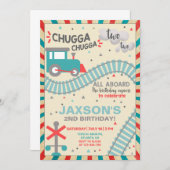 Junge trainieren die Einladung zum 2. Geburtstag. (Vorne/Hinten)