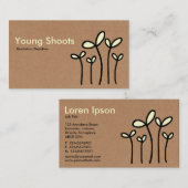 Junge-Trieb - Sahne- und schwarz auf Pappe Tex Visitenkarte (Vorne/Hinten)