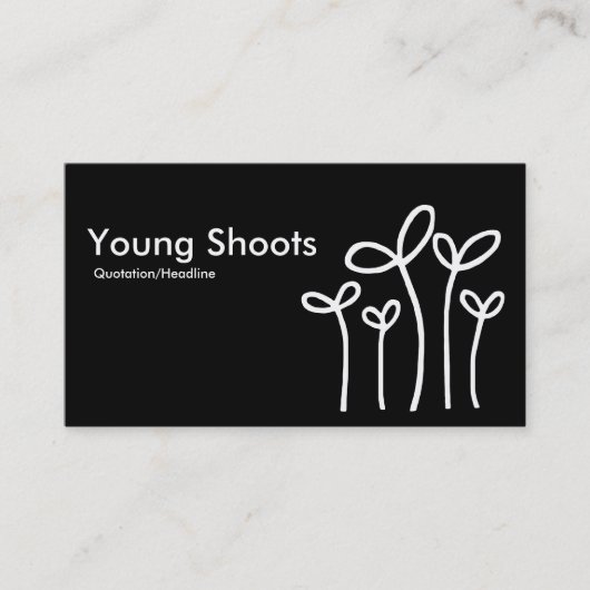 Junge-Trieb - Weiß auf Schwarzem (Alt-Seiten) Visitenkarte (Vorderseite)