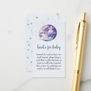 Junge über dem Mond Modernes Baby-Shower-Buch für  Begleitkarte