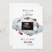 Junge Ultrasound Funny Vielen Dank Baby Point Ansi Dankeskarte (Vorne/Hinten)