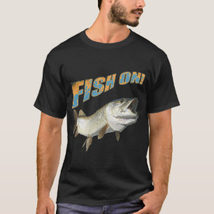 Junge und Angelrute und Fisch nach Mondrian T-Shirt