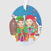Junge und Elfen Paare Romantische Weihnachten Ornament (Vorderseite)