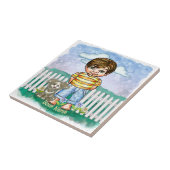 Junge und Hund  Fliese (Seite)