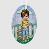 Junge und Hund  Ornament (Vorderseite)