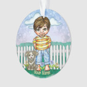 Junge und Hund  Ornament (Vorderseite)