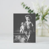 Junge und Hund Postkarte (Stehend Vorderseite)