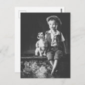 Junge und Hund Postkarte (Vorne/Hinten)