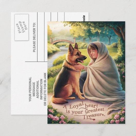 Junge und Hunde Sommertag Postkarte (Vorne/Hinten)