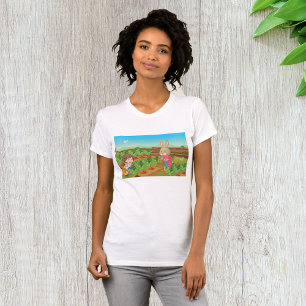Junge und Kaninchen, die Veggies pflücken T - Shir T-Shirt