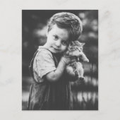 Junge und Kätzchen Postkarte (Vorderseite)