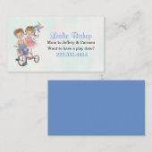 Junge und Mädchen auf Telefonnummerkarte (Vorne/Hinten)