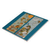 Junge und Mädchen der 1920er Jahre im Herbst Fliese (Seite)