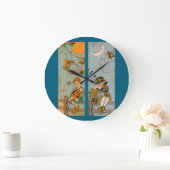 Junge und Mädchen der 1920er Jahre im Herbst Große Wanduhr (Zuhause)