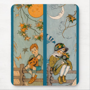 Junge und Mädchen der 1920er Jahre im Herbst Mousepad