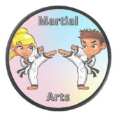 Junge und Mädchen für Kampfkunst Eishockey Puck (Vorderseite)