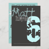 Junge und Mädchen Gymnastik Geburtstag Einladung (Vorne/Hinten)