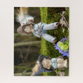 Junge und Mädchen im Moss Puzzle (Vertikal)