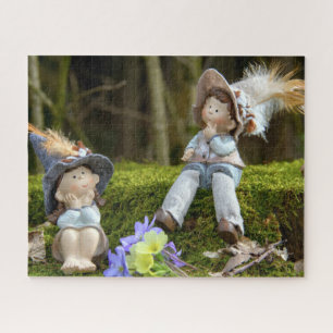 Junge und Mädchen im Moss Puzzle
