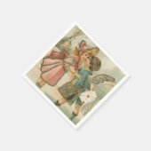 Junge und Mädchen in rosa Valentine Serviette (Ecke)