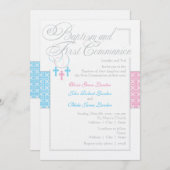 Junge und Mädchen-Taufe-u. Kommunions-Einladung Einladung (Vorne/Hinten)