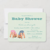 Junge und Mädchen Twin Baby Dusche Einladung (Rückseite)