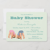 Junge und Mädchen Twin Baby Dusche Einladung (Rückseite)