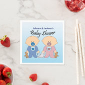 Junge und Mädchen Twins Baby Dusche Napkins Serviette (Beispiel)
