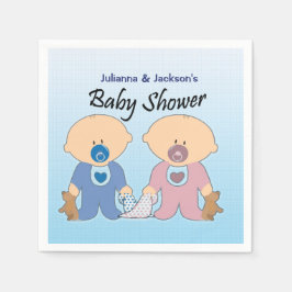 Junge und Mädchen Twins Baby Dusche Napkins Serviette