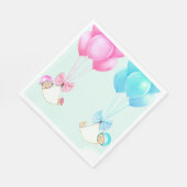 Junge und Mädchen Twins Baby Dusche Serviette (Ecke)