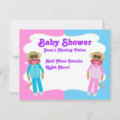 Junge und Mädchen Twins Blank Invite Einladung (Vorderseite)