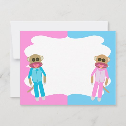 Junge und Mädchen Twins Blank Invite Einladung (Rückseite)